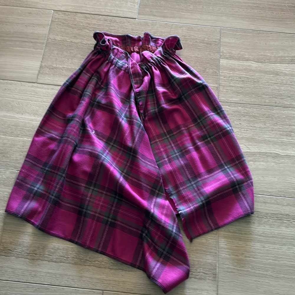 wrap around plaid skirt shopping bag waist